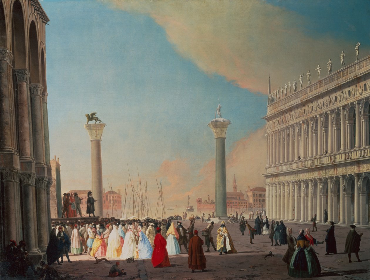 La Piazzetta, Venezia, vista sud dalla facciata di San Marco da Luca Carlevaris