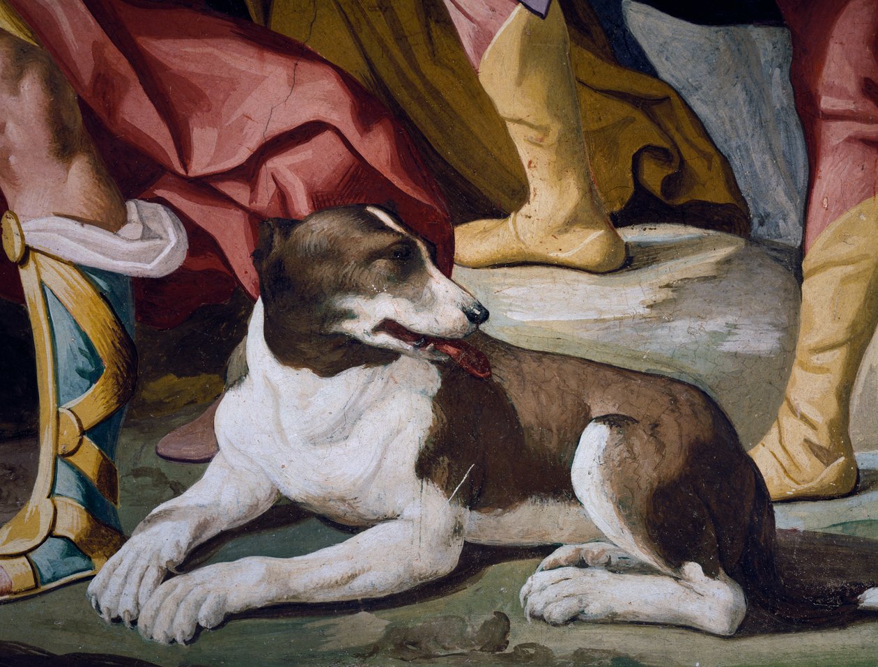 Cane, (dettaglio) di affresco dal ciclo delle Storie di Antenore da Luca Ferrari