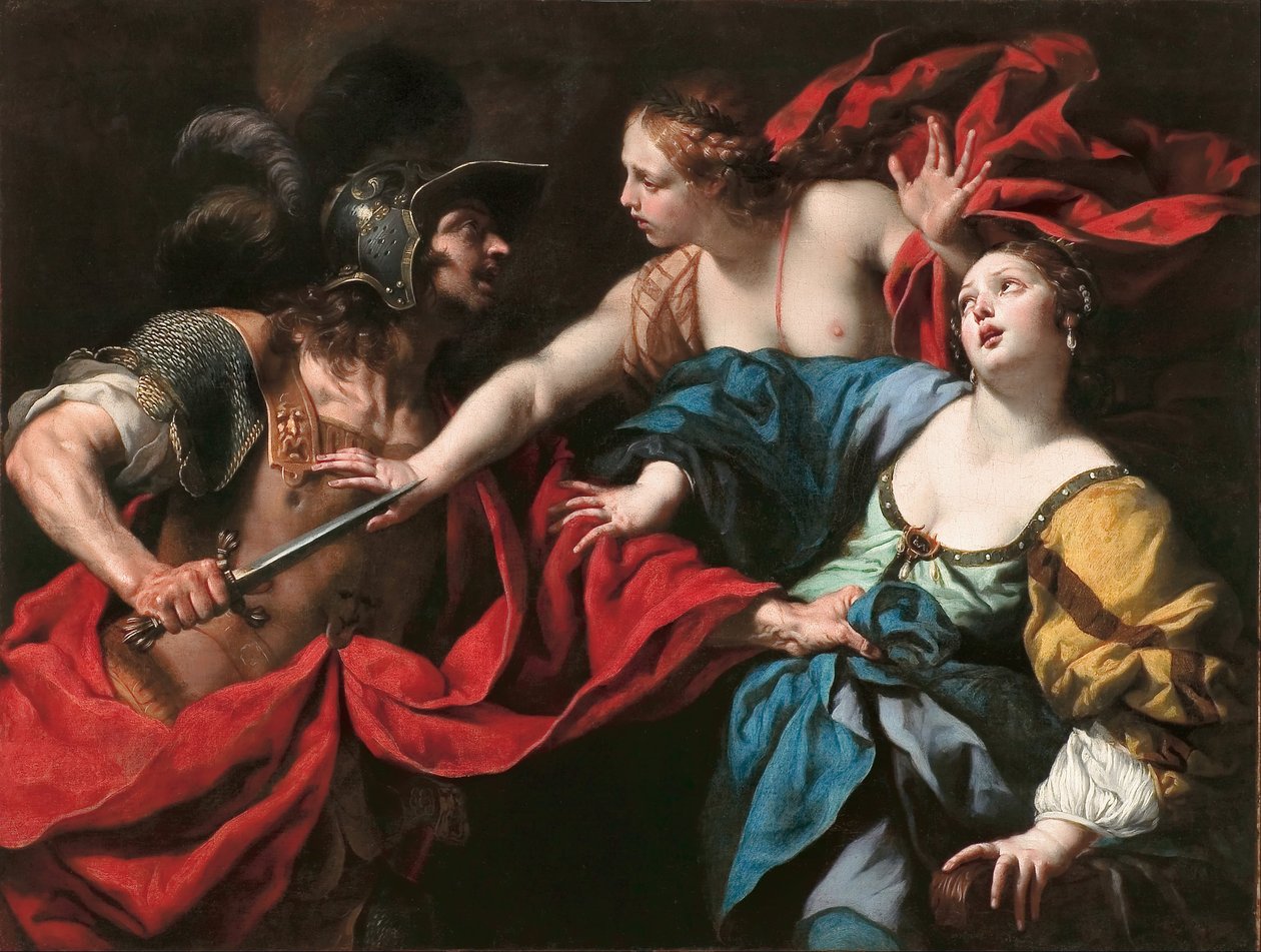 Venere che impedisce al figlio Enea di uccidere Elena di Troia da Luca Ferrari