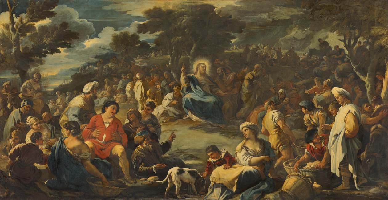 Moltiplicazione dei pani per diecimila persone (la miracolosa moltiplicazione del pane) da Luca Giordano