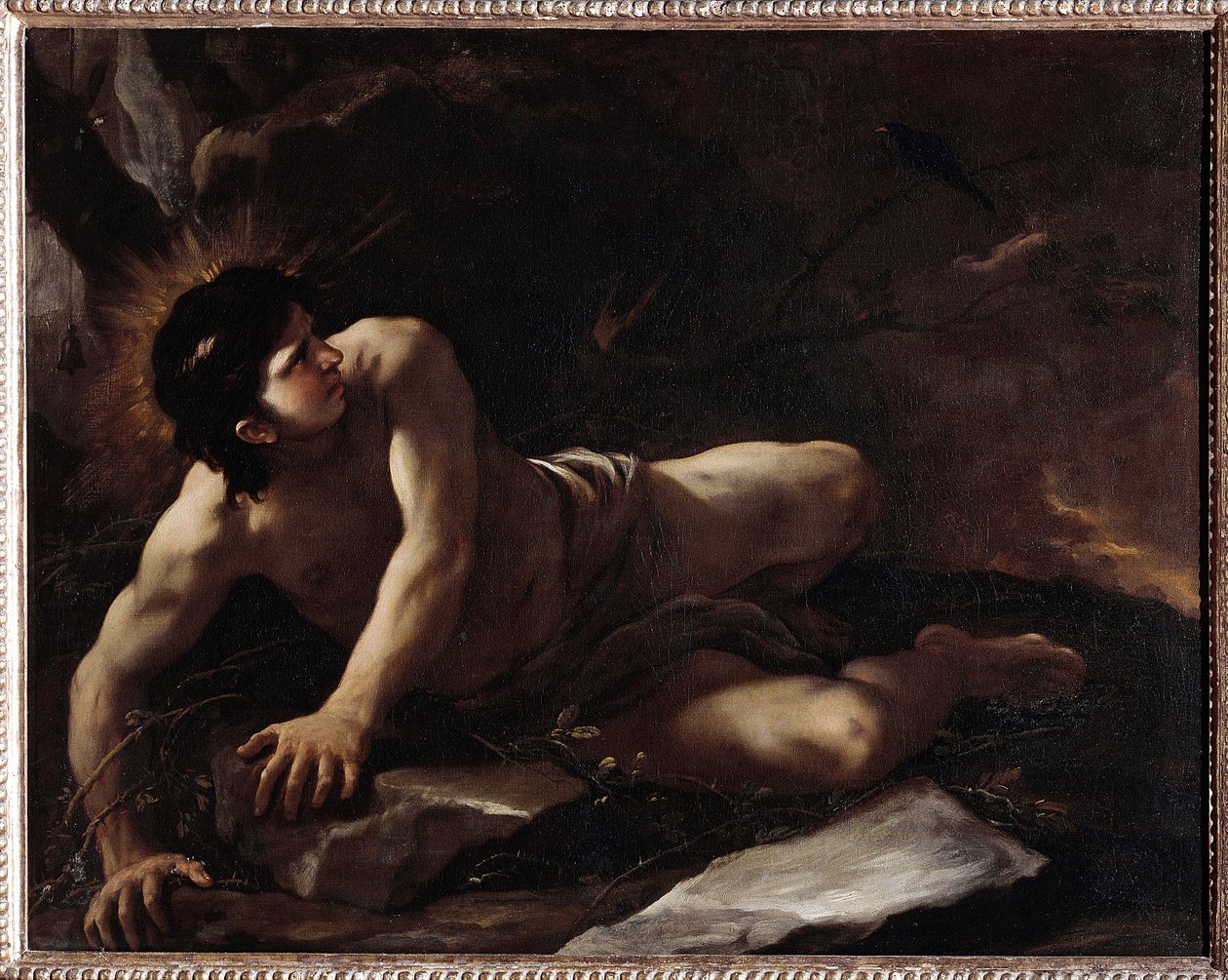 La tentazione di San Benedetto, che si getta nel rovo per evitare le tentazioni. Museo dell