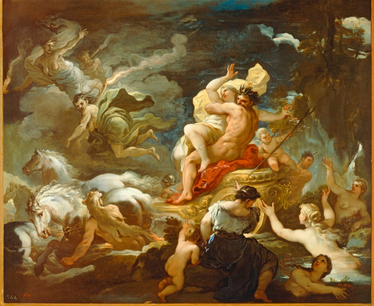 Lo stupro di Proserpina da parte di Ade. Proserpina è la figlia di Zeus e Demetra, e come moglie di Ade regna sui ... da Luca Giordano