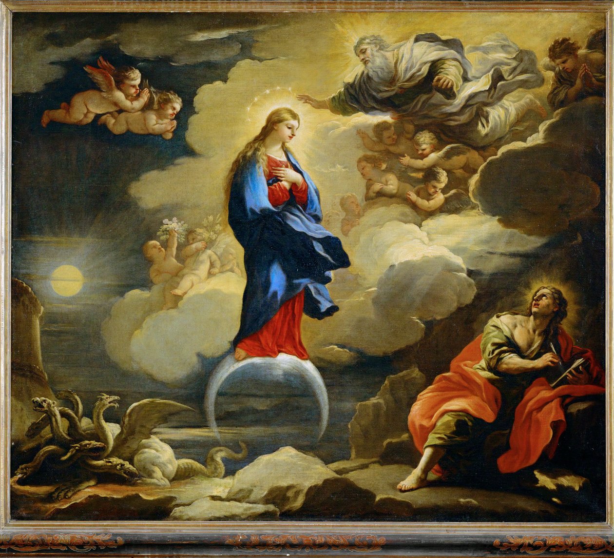 Visione di San Giovanni il Divino ... (dipinto su tela) da Luca Giordano