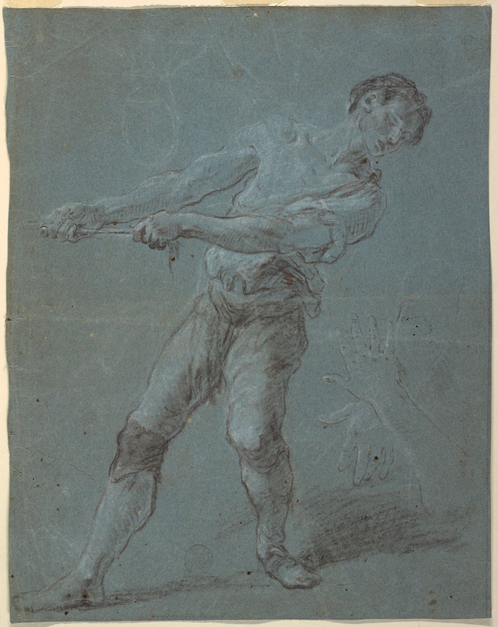 Giovane che tira una corda da Luca Giordano