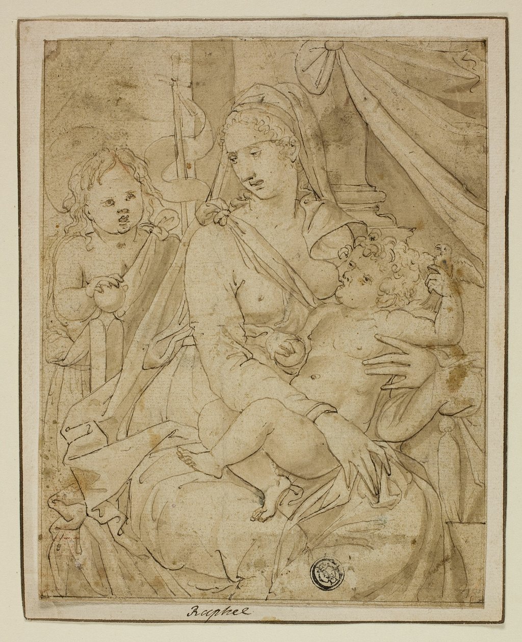 Vergine e Bambino con il piccolo Giovanni Battista da Luca Penni