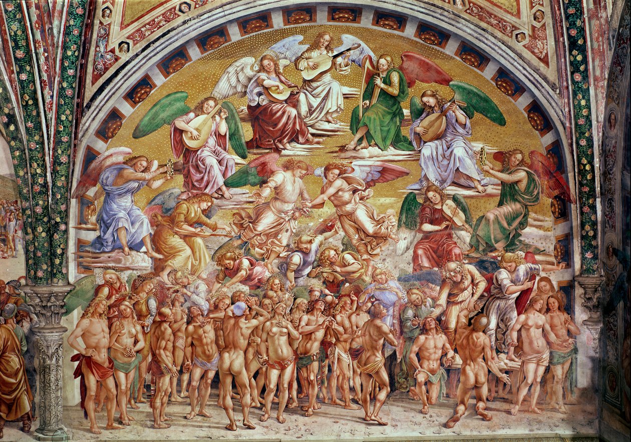 La chiamata dei prescelti in cielo da Luca Signorelli