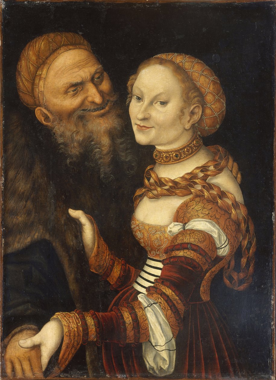 Cortigiana e vecchio da Lucas Cranach the Elder