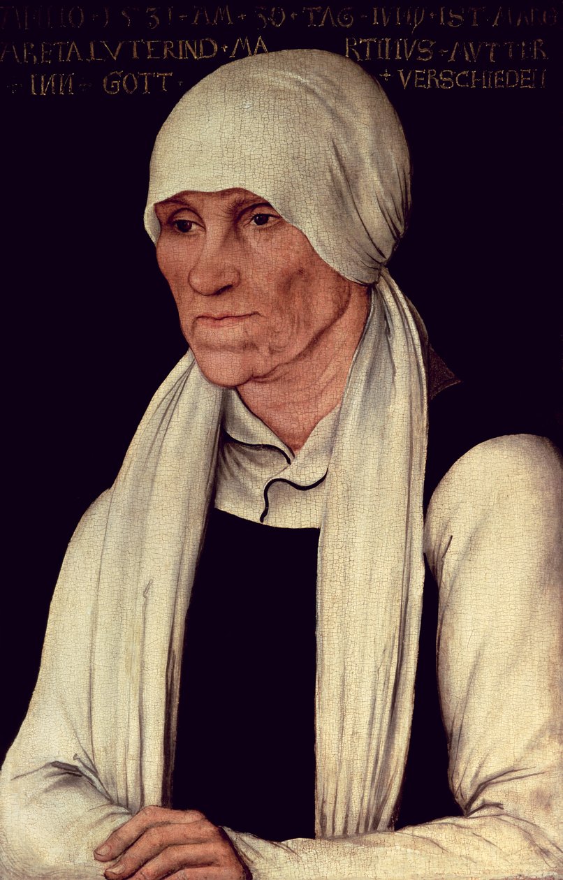 Margarethe Luther, madre di Martin Lutero da Lucas Cranach the Elder