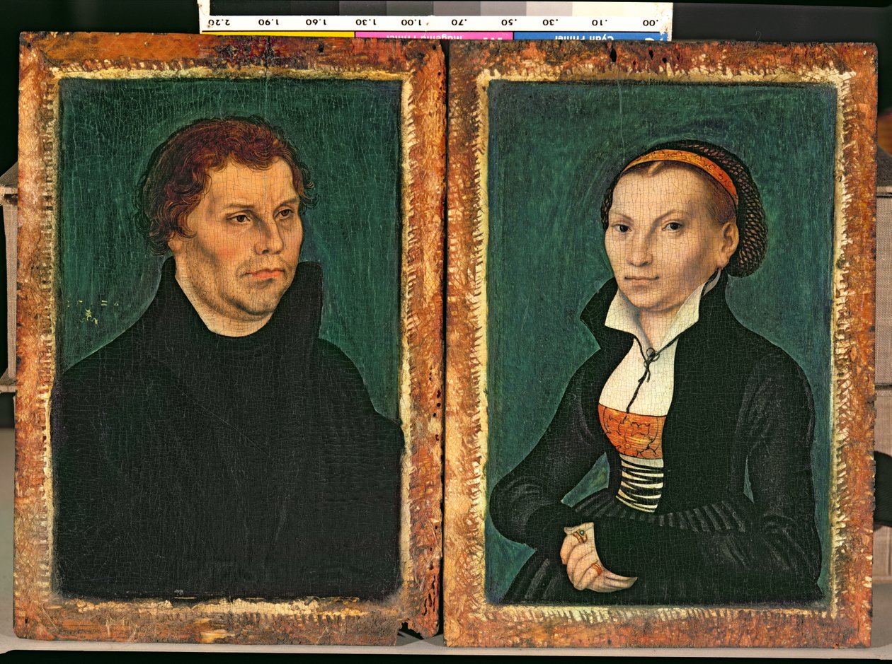 Martin Lutero, Katharina von Bora, c.1526 da Lucas Cranach the Elder