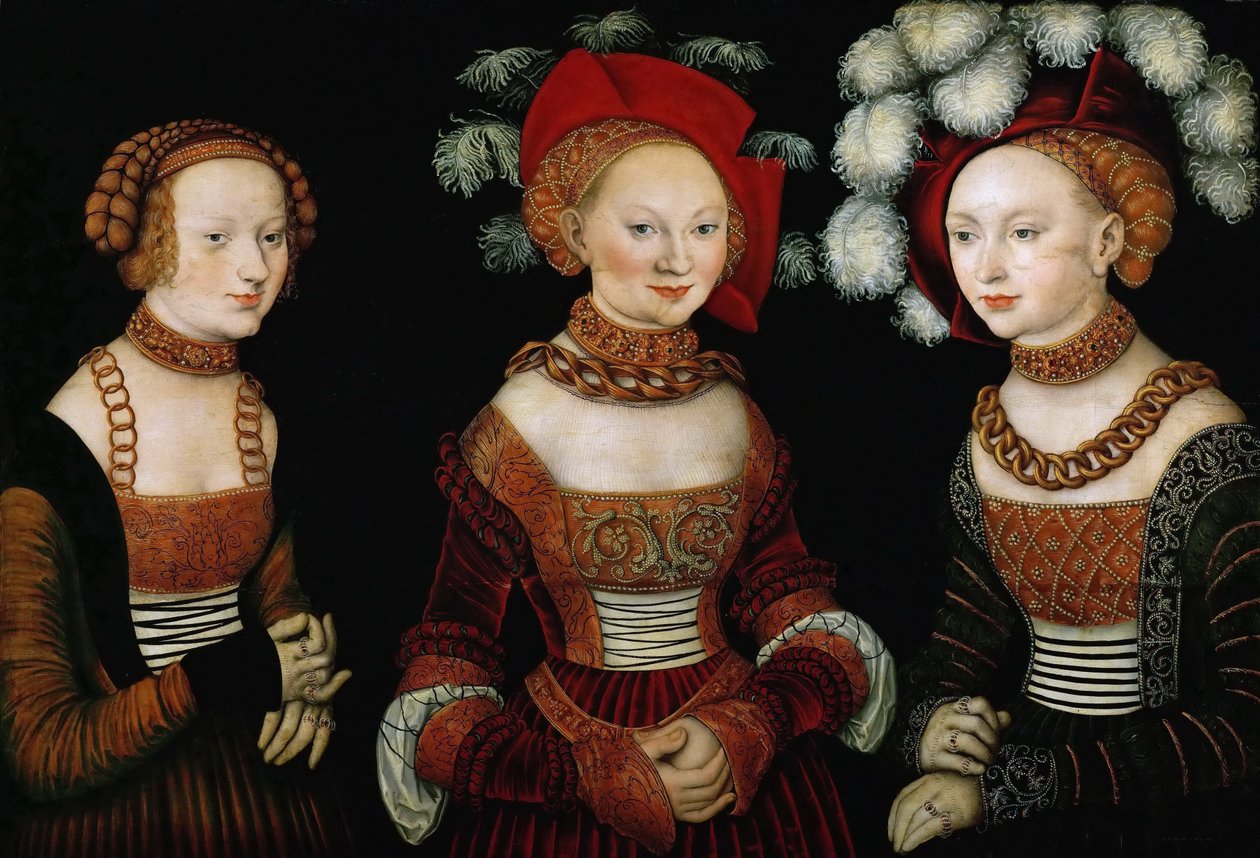 Le Principesse Sibylla, Emilia e Sidonia di Sassonia da Lucas Cranach the Elder