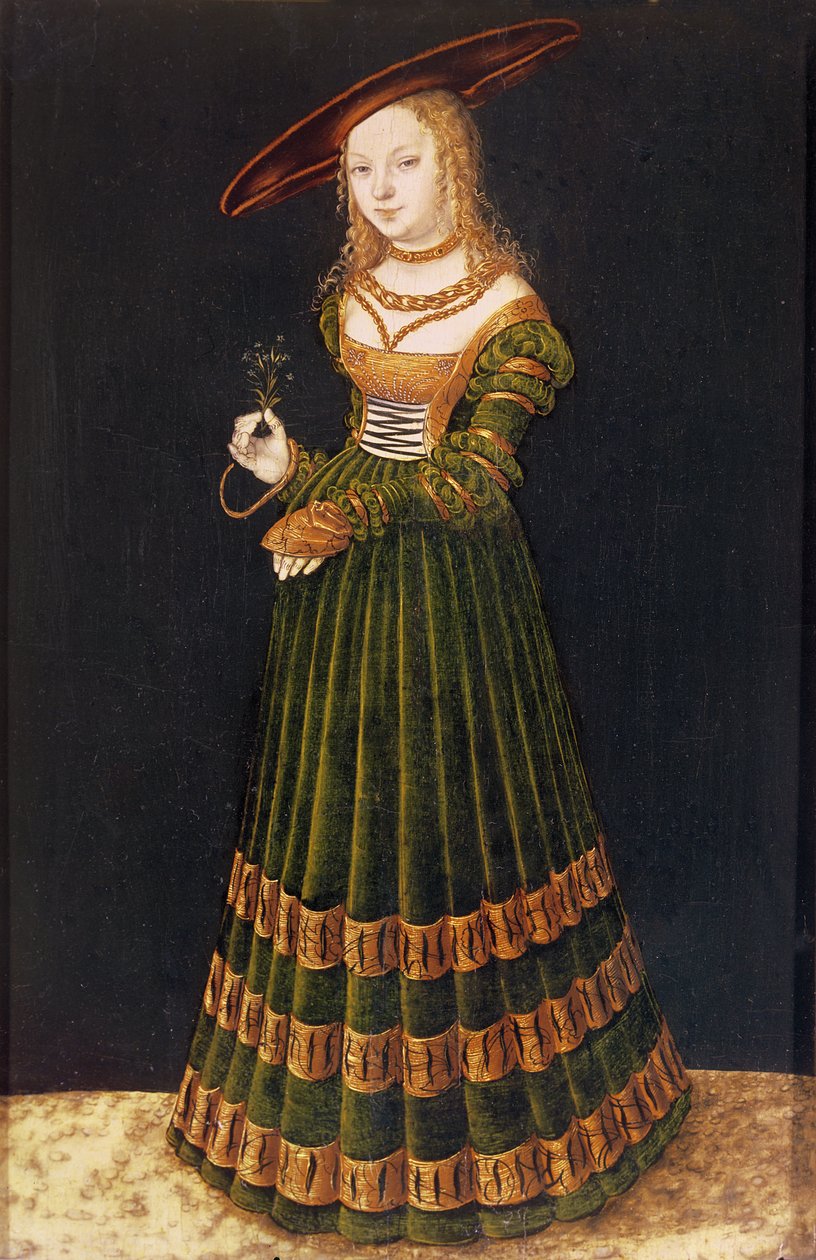 Giovane ragazza con fiori, 1526 da Lucas Cranach the Elder