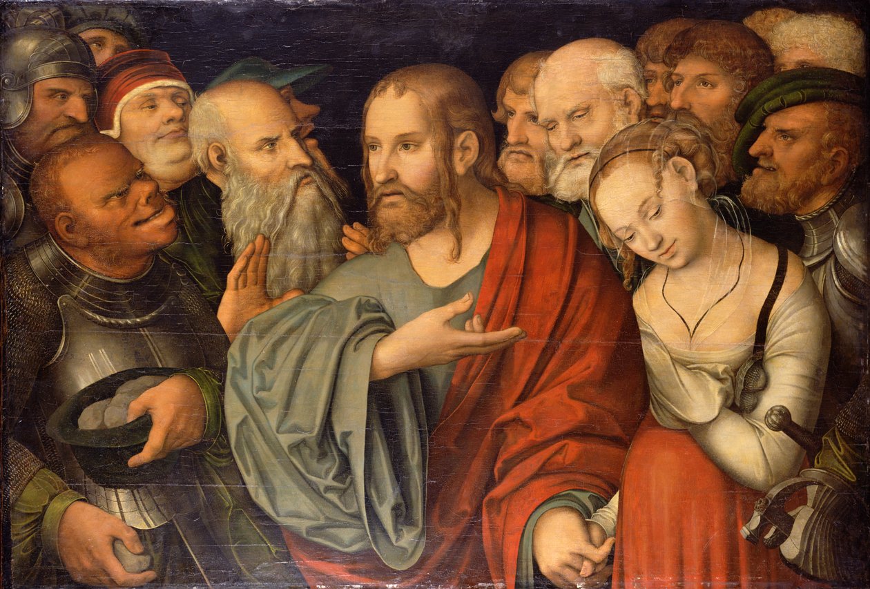 Cristo e la donna adultera da Lucas Cranach the Younger