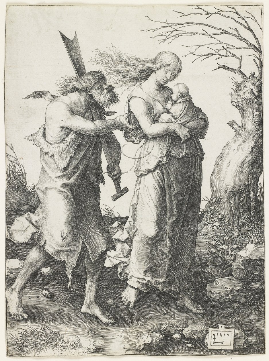 Adamo ed Eva dopo la loro espulsione dal Paradiso, 1510 da Lucas van Leyden