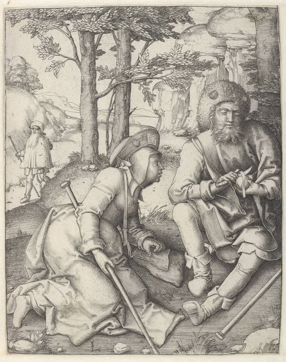 Pellegrini in riposo da Lucas van Leyden