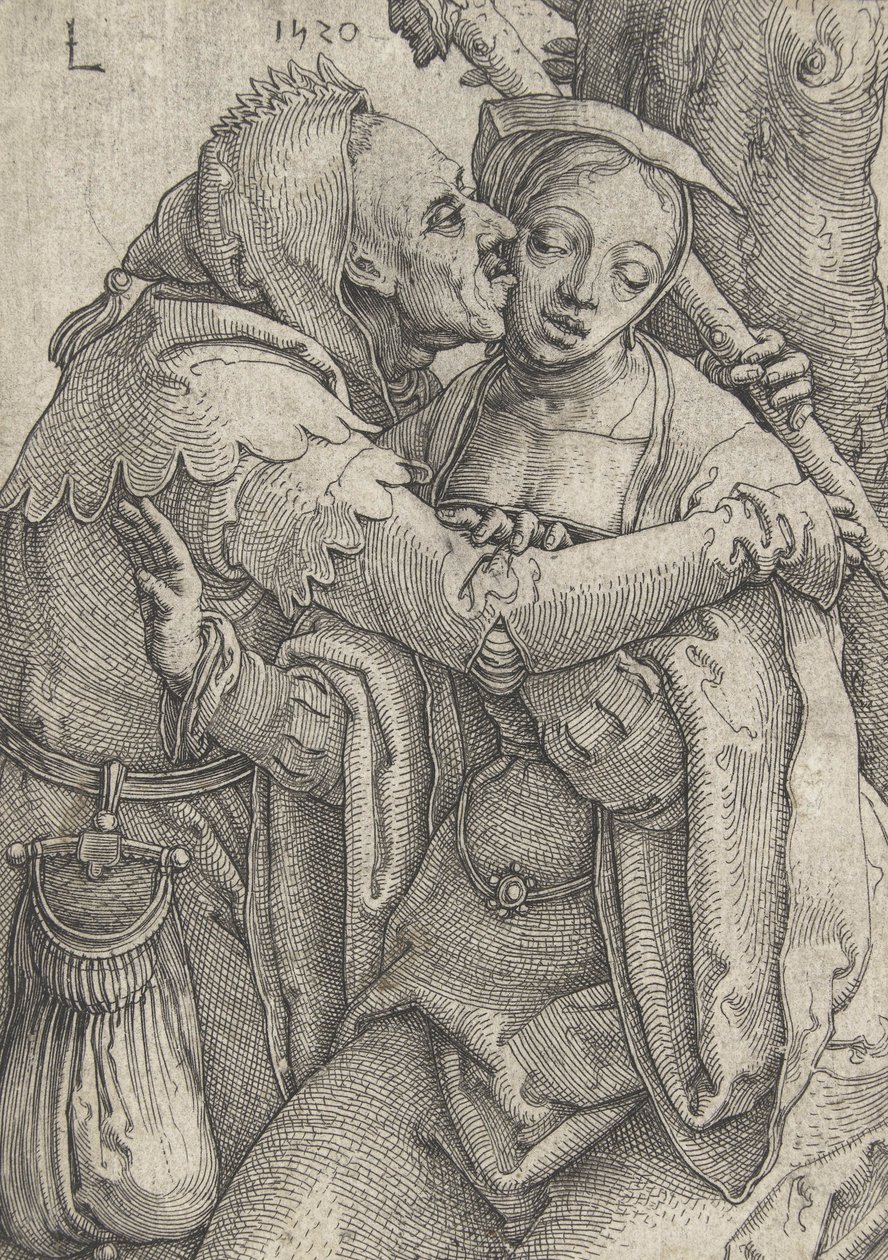 Il giullare e la giovane donna, 1520 da Lucas van Leyden