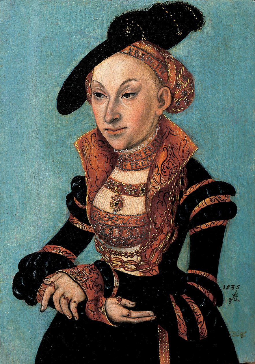 Ritratto di Sibylle von Cleve, Elettrice di Sassonia, 1535 da Lucas Cranach