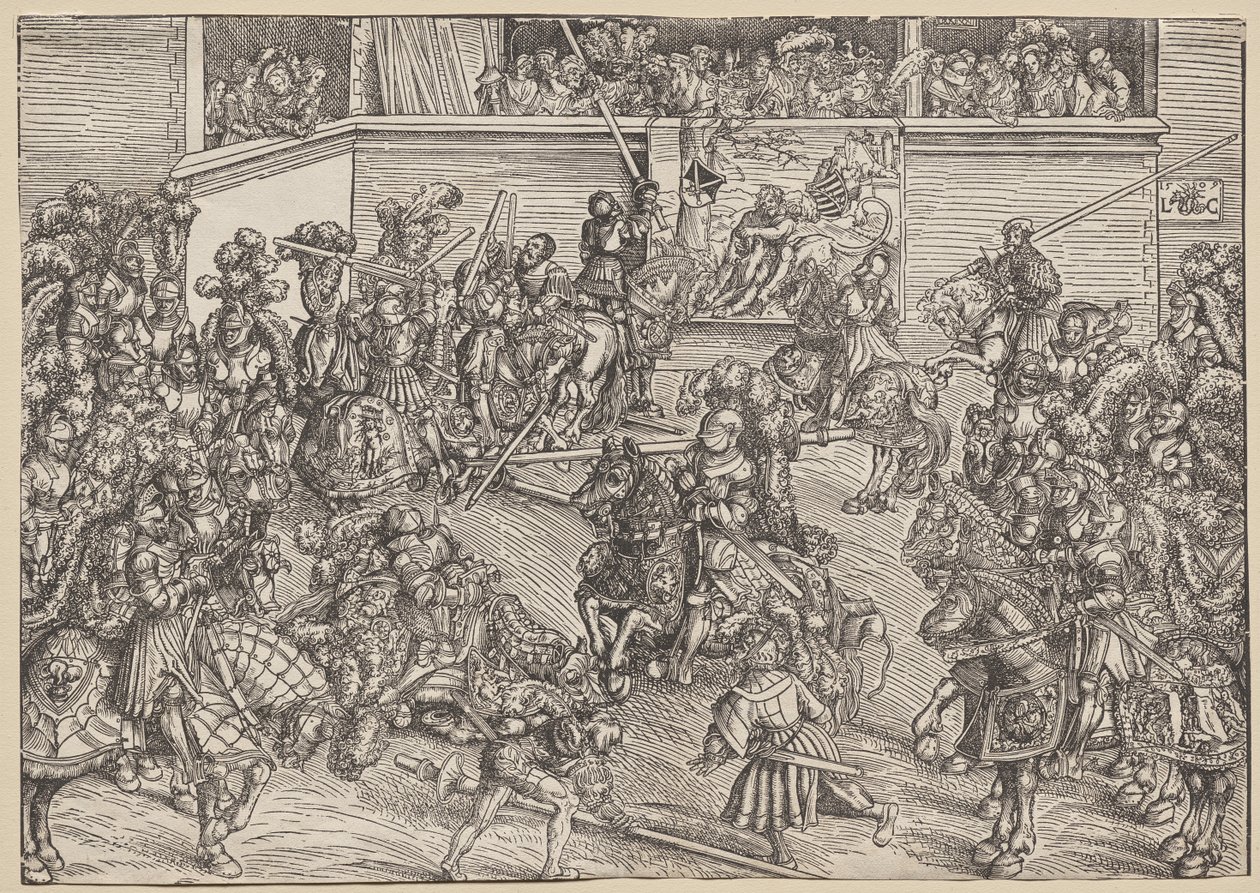 Il torneo con Sansone e il leone da Lucas Cranach