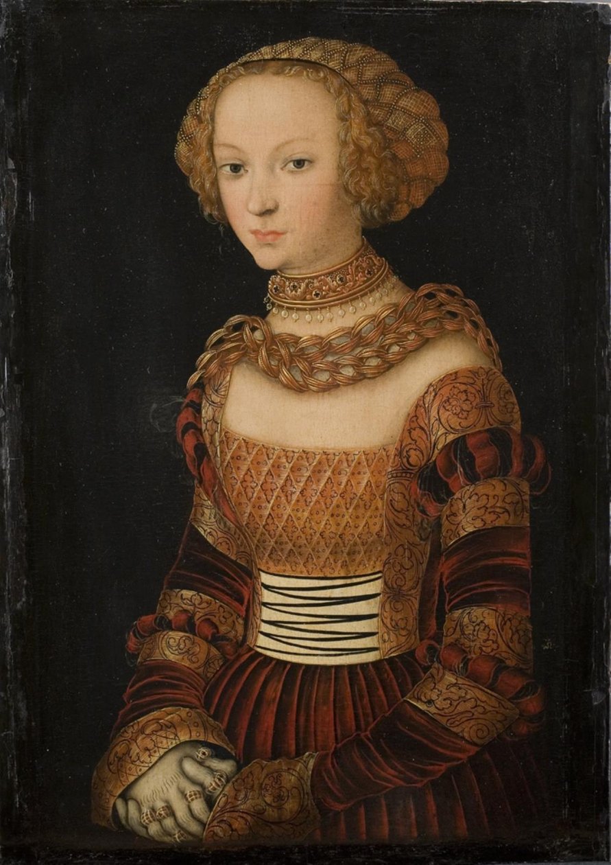 Ritratto di una giovane donna. Principessa Emily di Sassonia? da Lucas Cranach d.Æ.
