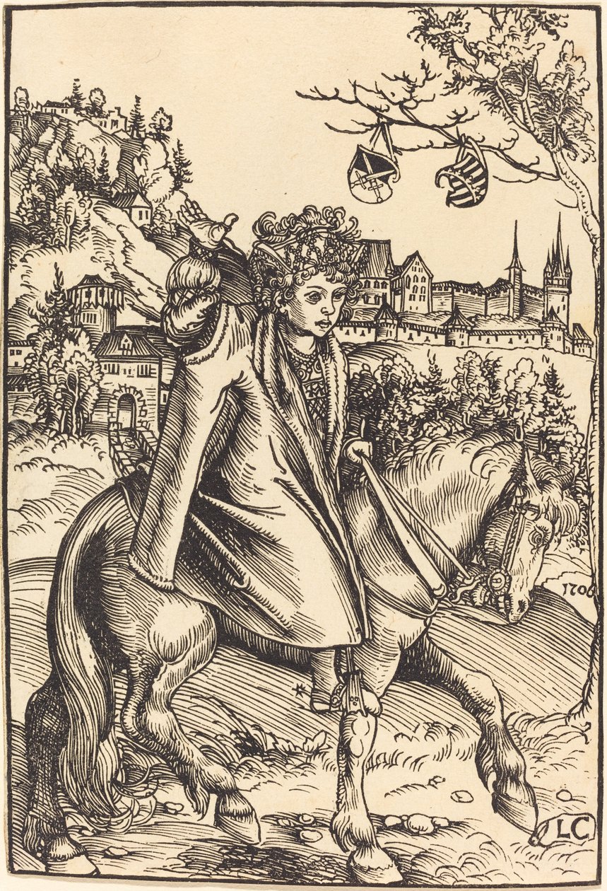 Un principe sassone a cavallo da Lucas Cranach the Elder