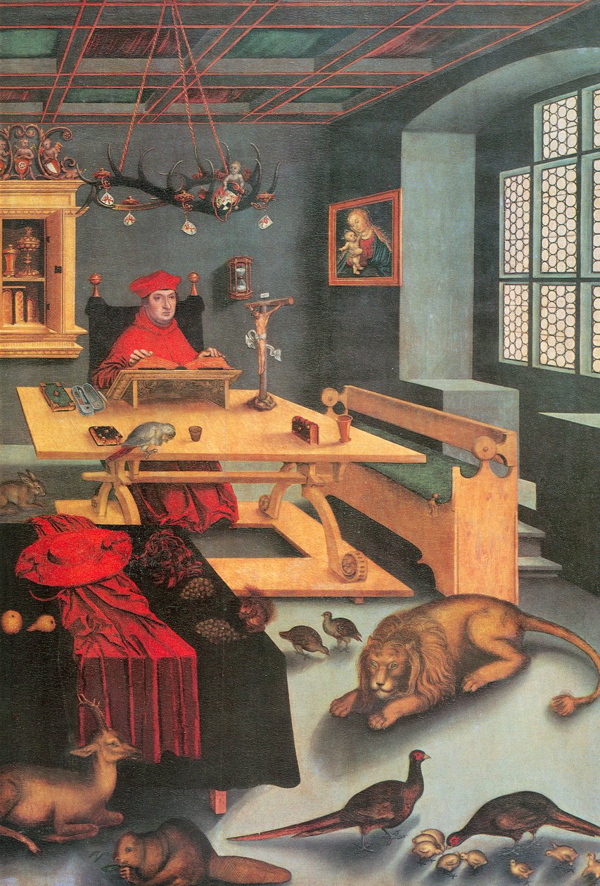 Il cardinale Albrecht di Brandeburgo nel ruolo di San Girolamo da Lucas Cranach the Elder