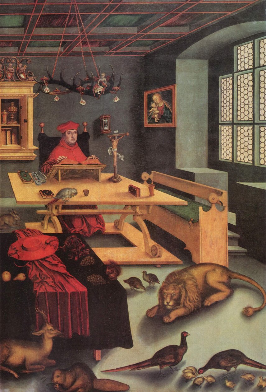 Il cardinale Albrecht di Brandeburgo nel ruolo di San Girolamo da Lucas Cranach the Elder