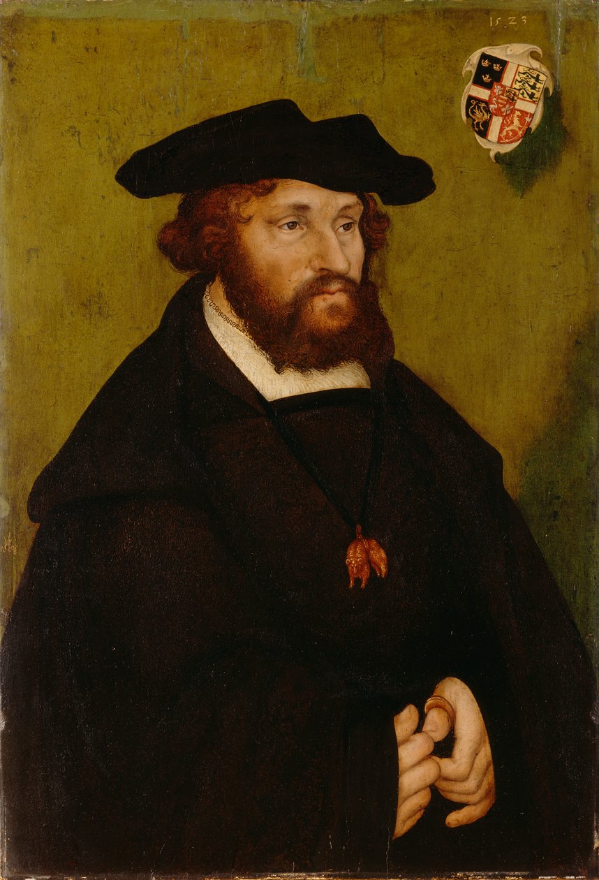 Tedesco: Bildnis König Christians II. von Dänemark Ritratto del re Cristiano II di Danimarca da Lucas Cranach the Elder
