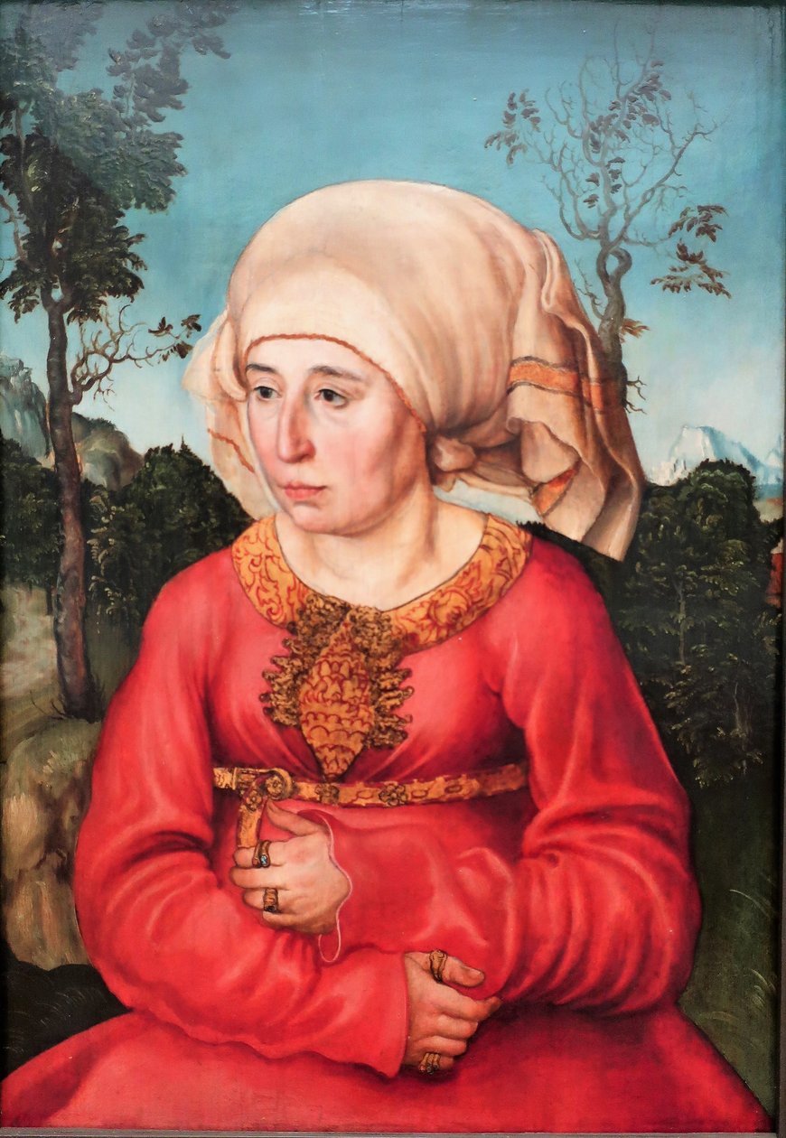 Tedesco: Bildnis der Frau eines Rechtsgelehrten Ritratto della moglie di un giurista da Lucas Cranach the Elder