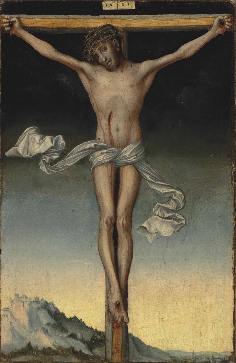 Tedesco: Christus am Kreuz Cristo sulla croce da Lucas Cranach the Elder