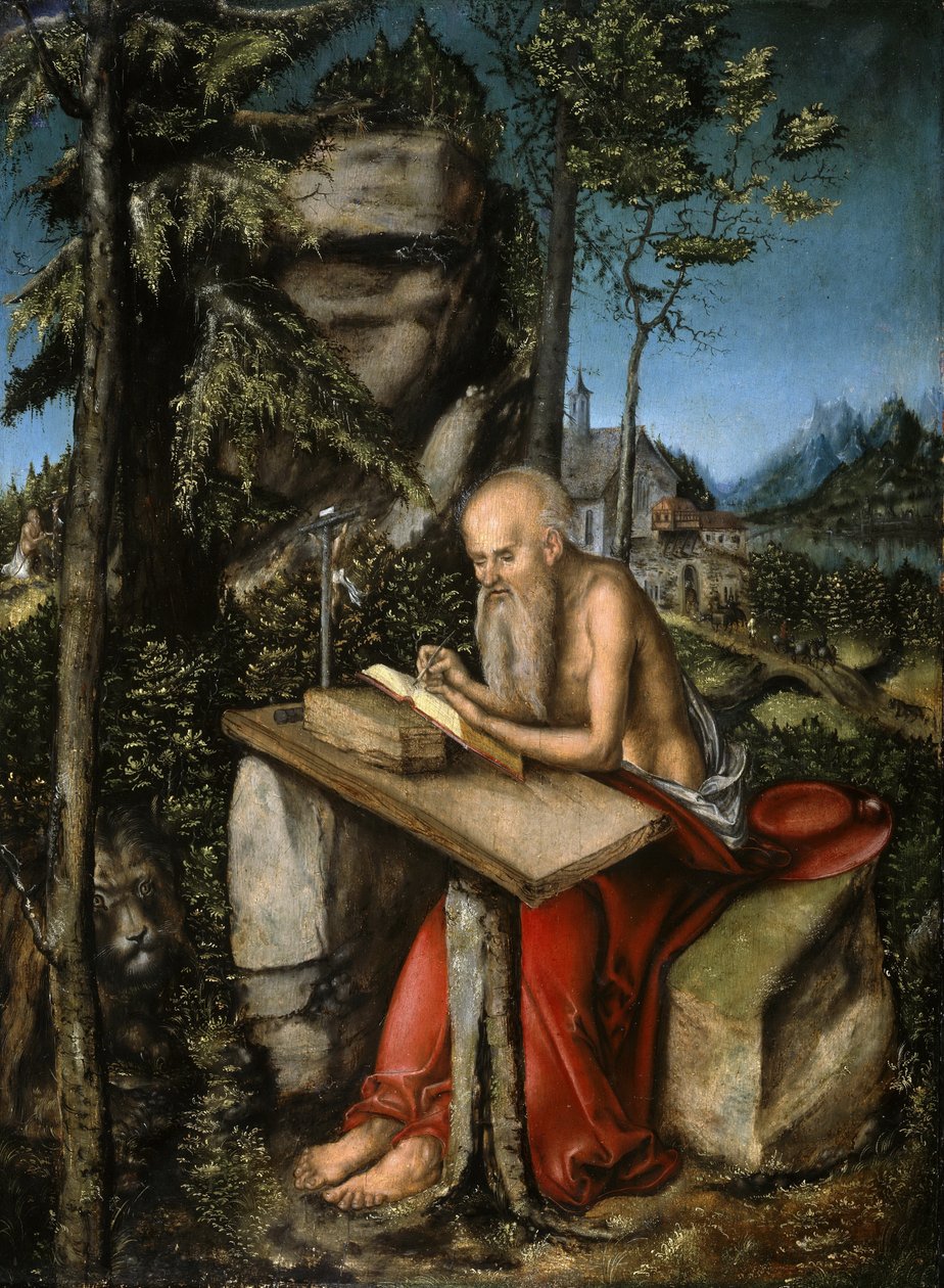 Tedesco: San Girolamo nel paesaggio roccioso San Girolamo nel paesaggio roccioso da Lucas Cranach the Elder