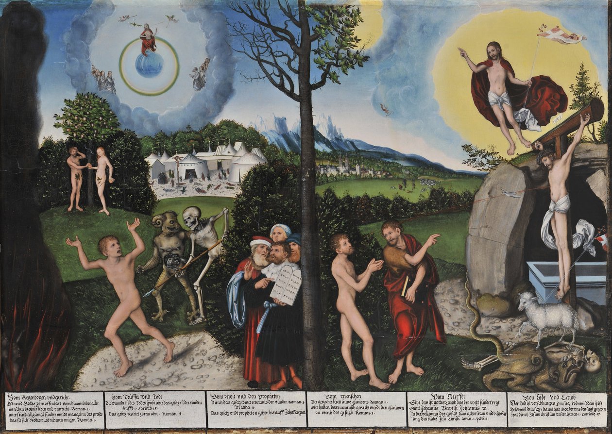 Tedesco: Gesetz und Gnade Dannazione e redenzione / Legge e grazia da Lucas Cranach the Elder