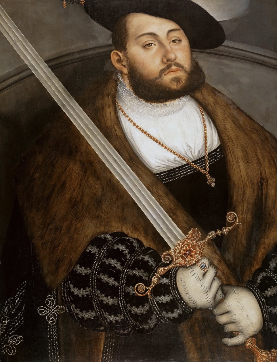 Tedesco: Johann Friedrich I, der Großmütige (1503-1554), Elettore di Sassonia Johann Friedrich I, il Magnanimo, Elettore di Sassonia da Lucas Cranach the Elder