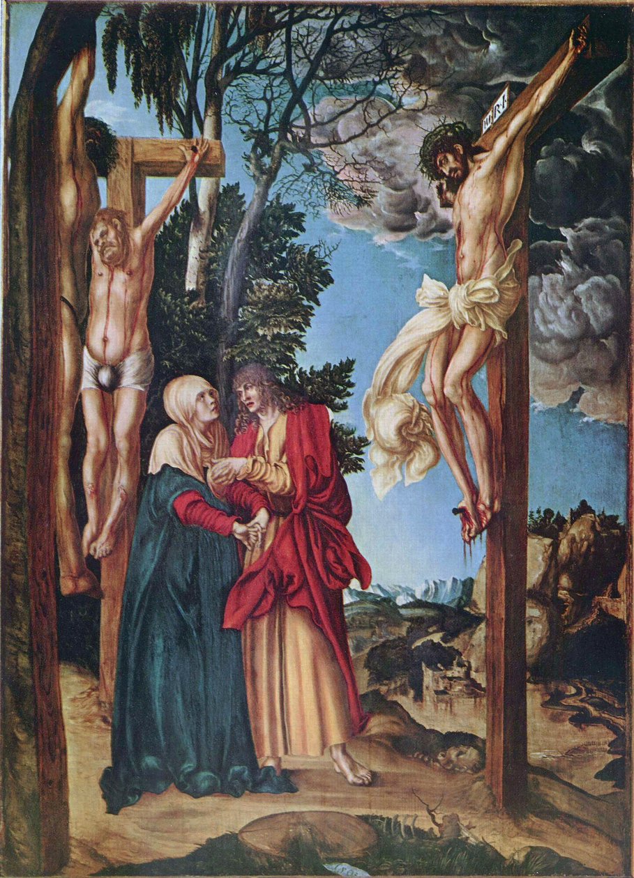 Tedesco: Klage unter dem Kreuz La crocifissione da Lucas Cranach the Elder
