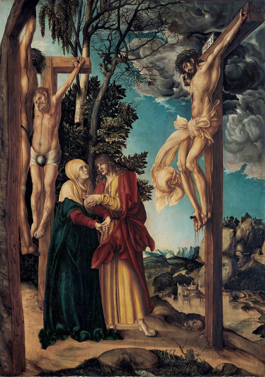 Tedesco: Klage unter dem Kreuz Il lamento di Cristo / La crocifissione di Schleißheim da Lucas Cranach the Elder