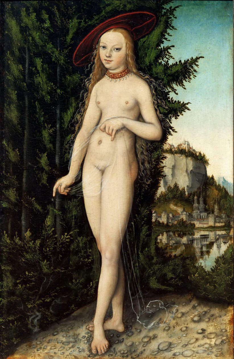 Tedesco: Venere in piedi in un paesaggio Venere in un paesaggio da Lucas Cranach the Elder