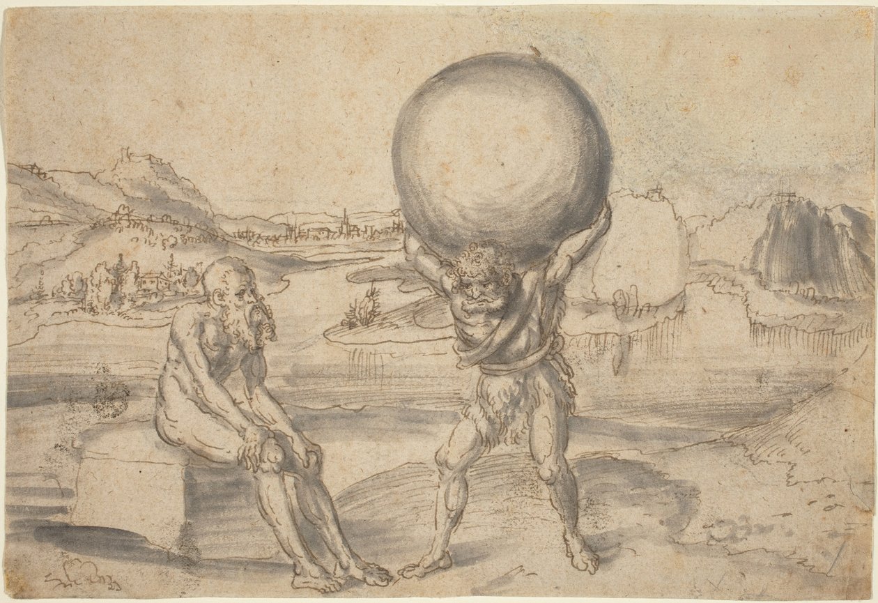 Ercole che solleva Atlante dal globo da Lucas Cranach the Elder