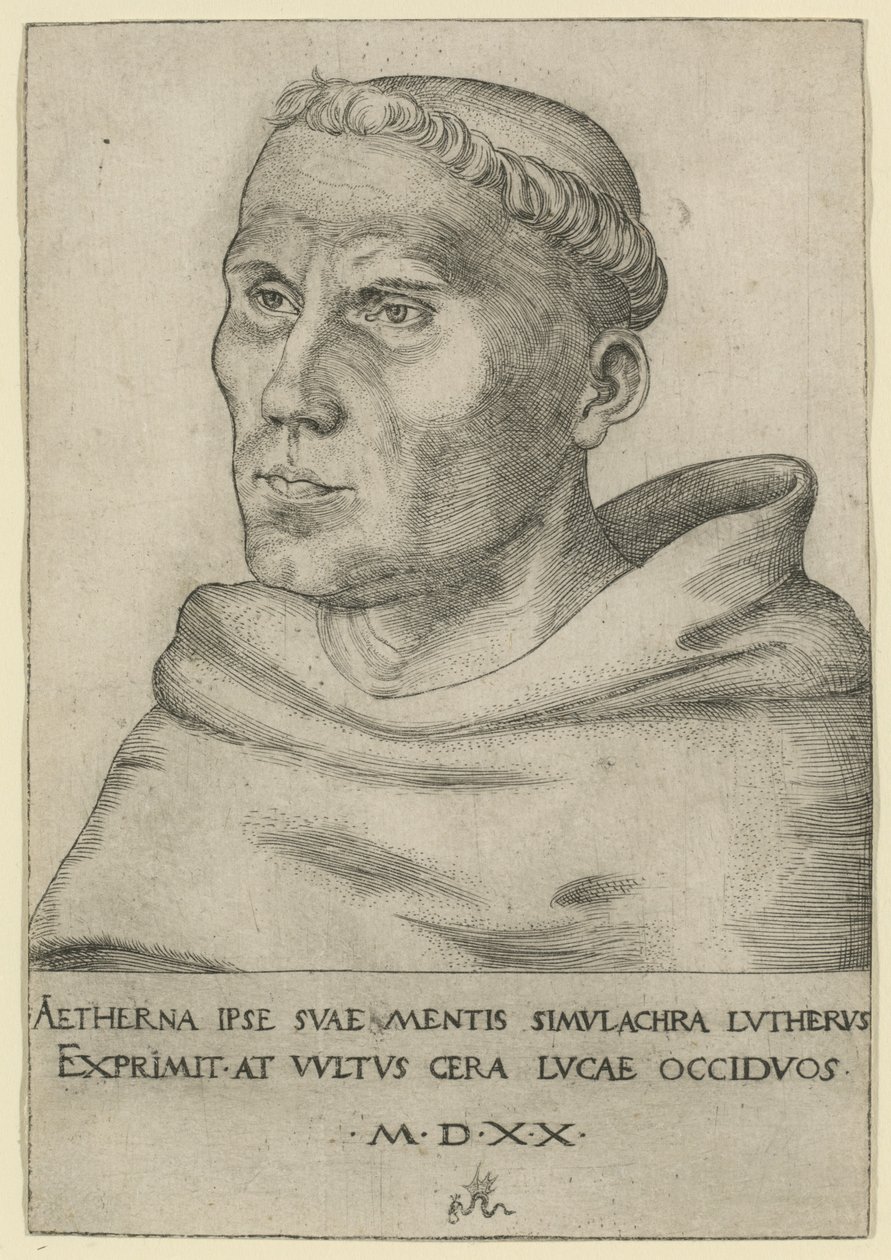 Lutero come Frate Agostiniano da Lucas Cranach the Elder