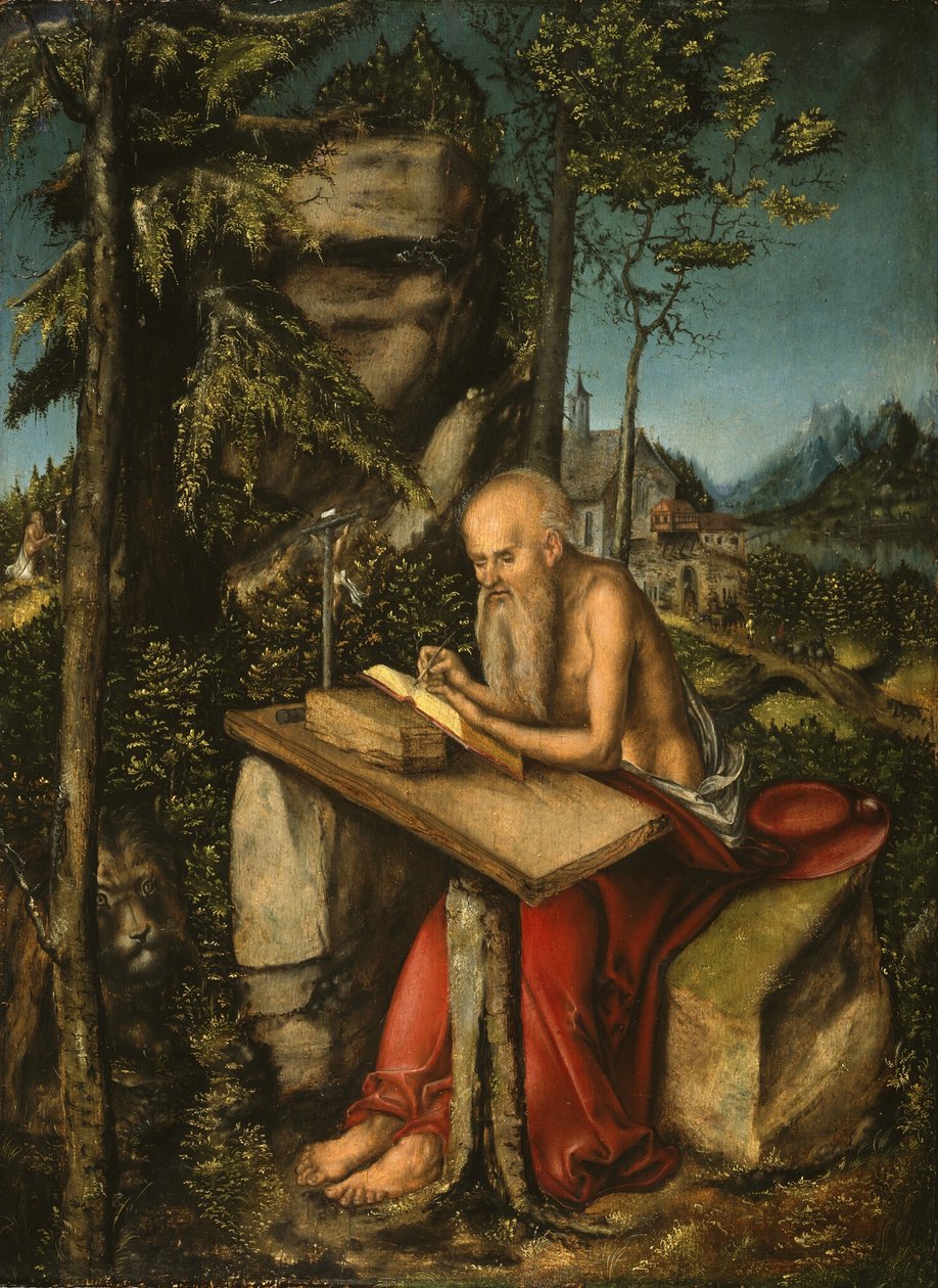 San Girolamo in un paesaggio roccioso da Lucas Cranach the Elder