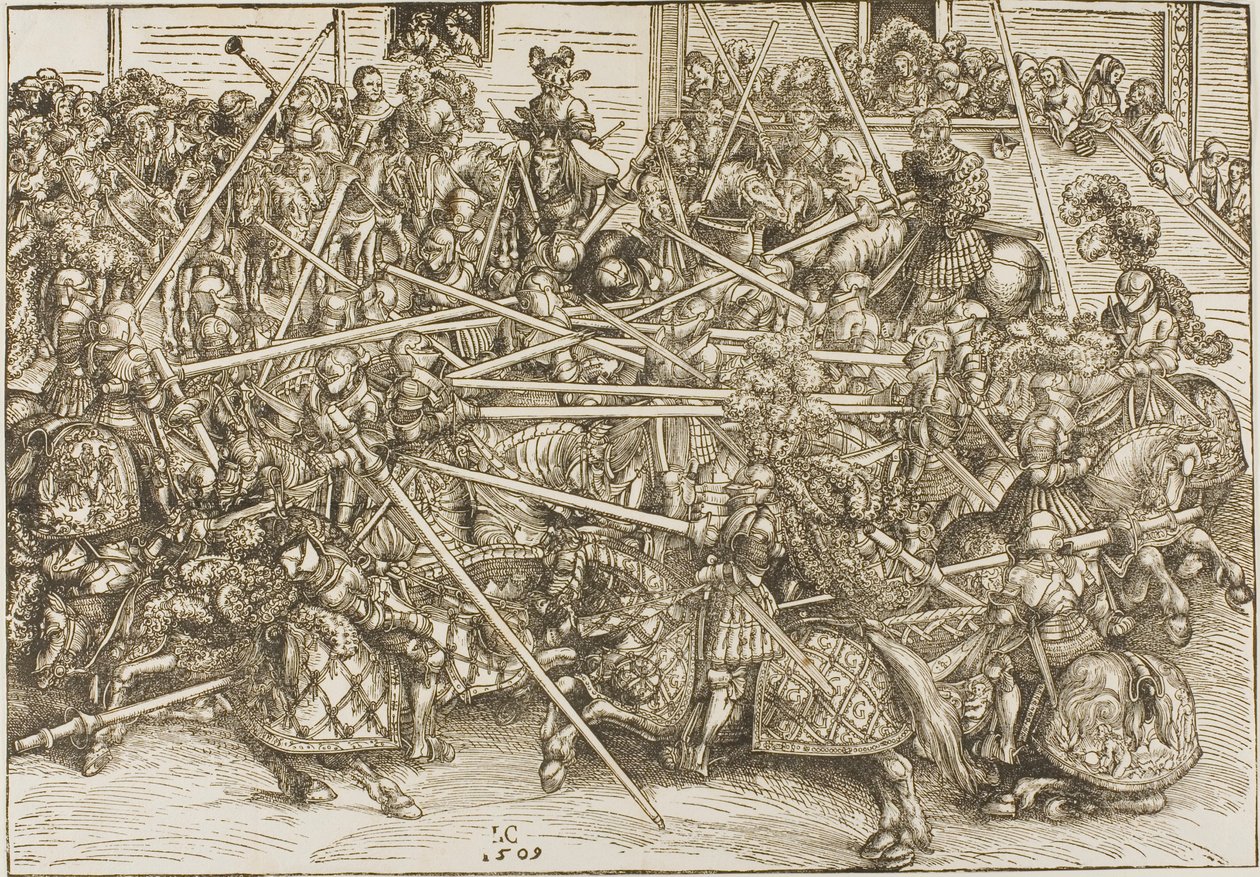 Il Terzo Torneo, con i Cavalieri che spezzano le Lance da Lucas Cranach the Elder
