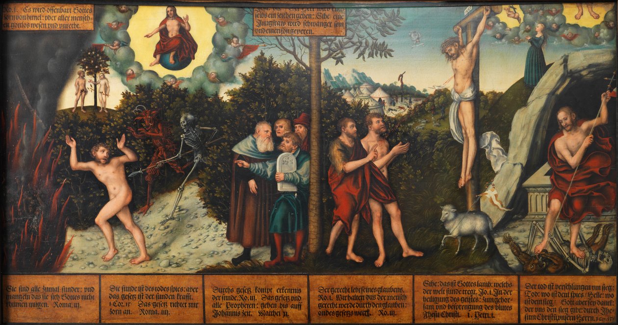 Tedesco: Allegoria della Legge e della Grazia Legge e Grazia da Lucas Cranach the Elder and workshop
