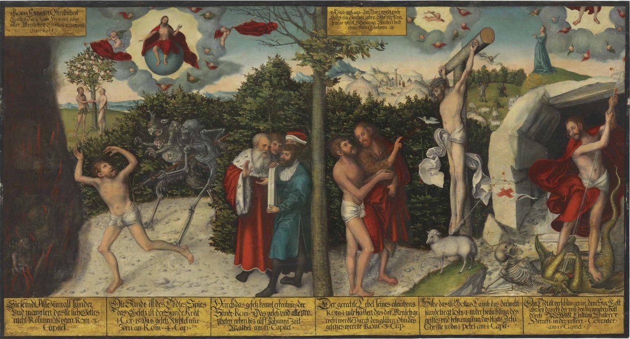 Tedesco: Gesetz und Gnade Legge e Grazia da Lucas Cranach the Elder and workshop