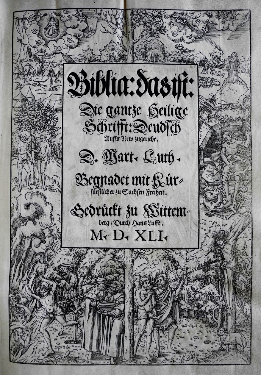 Copertina della Bibbia di Martin Lutero da Lucas Cranach the Younger