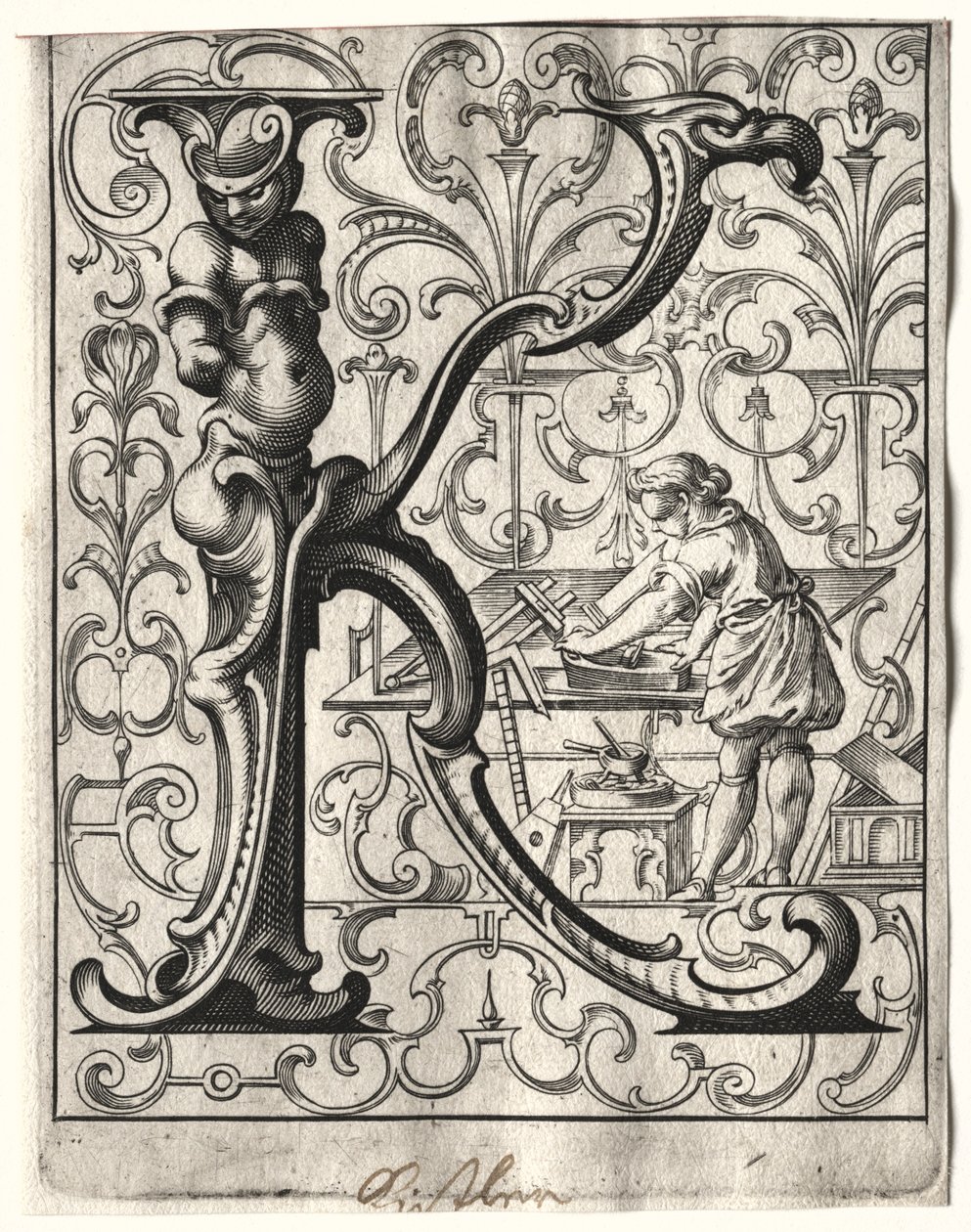 Nuovo libretto ABC: K, 1627 da Lucas Kilian