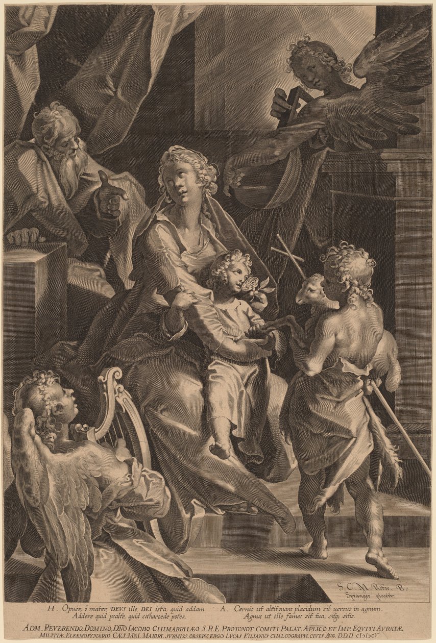 La Sacra Famiglia e due angeli da Lucas Kilian, after Bartholomaeus Spranger