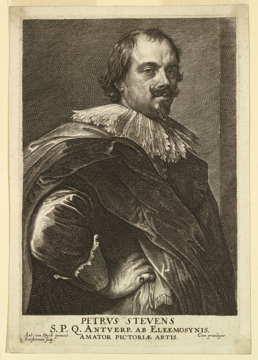 Ritratto di Peter Stevens, da Icones Principum Virorum da Lucas Vorsterman