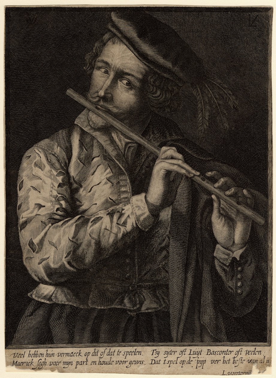 Il flautista da Lucas Vorsterman the Elder