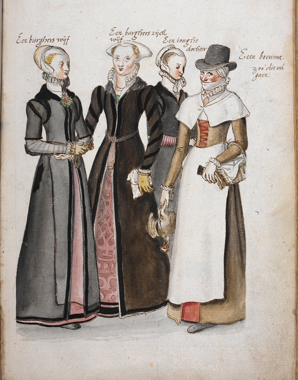 Quattro donne inglesi in abiti dell
