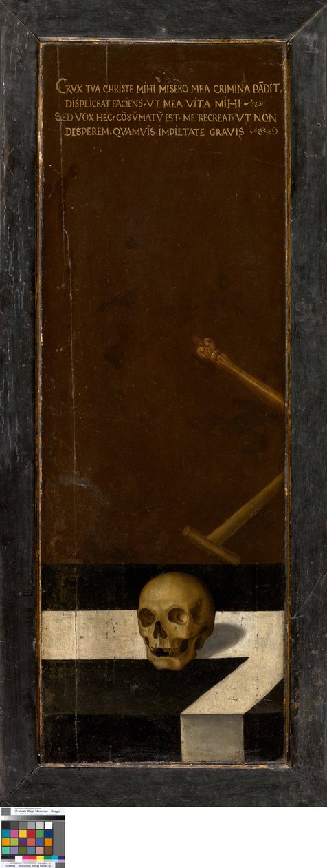 Giovanni Battista (ala sinistra), Donatore (ala destra), Natura morta Vanitas (chiusa) da Lucas de Heere