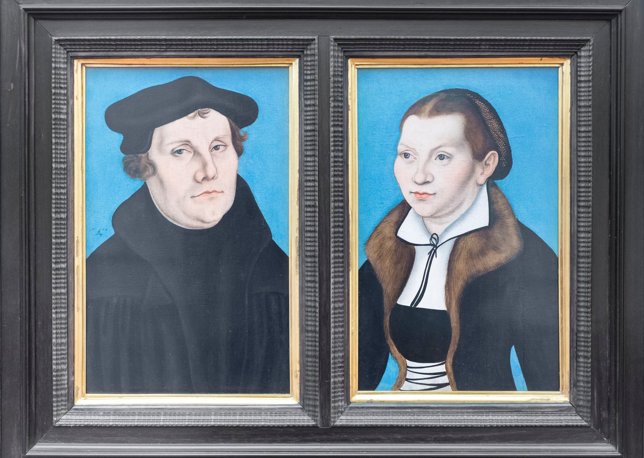 Ritratti di Martin Lutero e sua moglie Katharina von Bora da Lucas the Elder (workshop of) Cranach