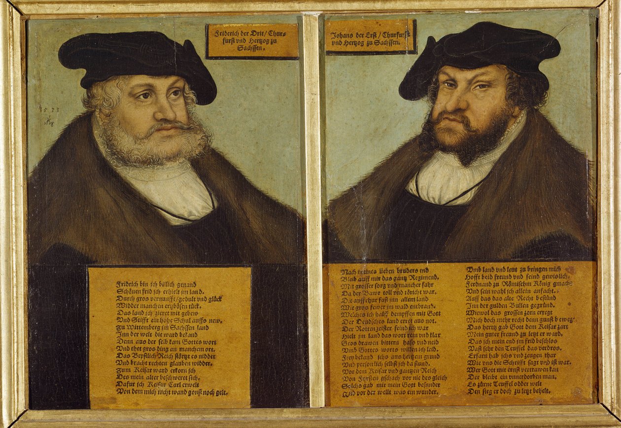 Doppio ritratto di Federico III di Sassonia da Lucas the Elder Cranach