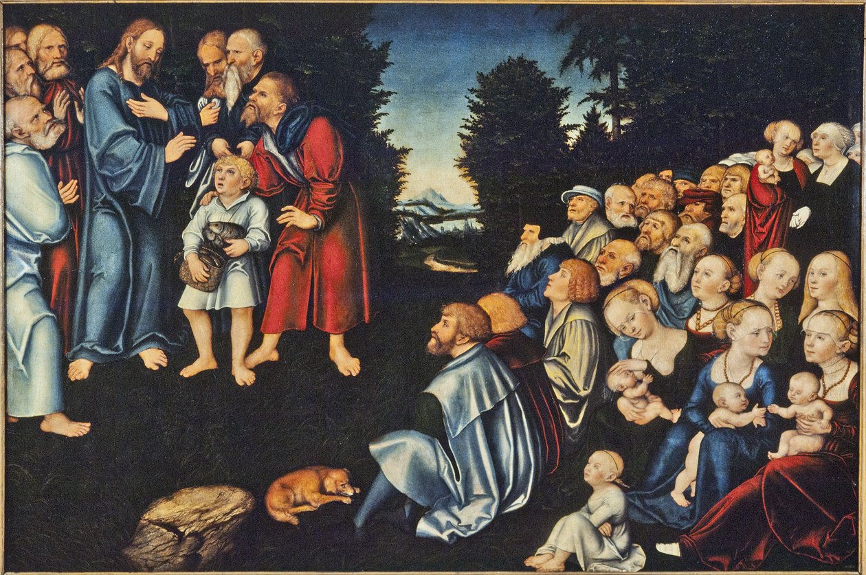 Il miracolo dei cinque pani e due pesci da Lucas the Elder Cranach